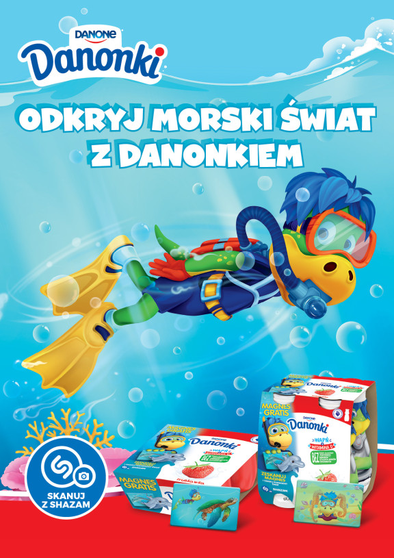 Odkrywaj morski świat z Danonkiem Specjalna edycja magnesów z aplikacją Shazam