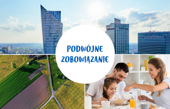 Grafika symbolizująca połączenie biznesu z troską o zdrowie ludzi i środowiska naturalnego
